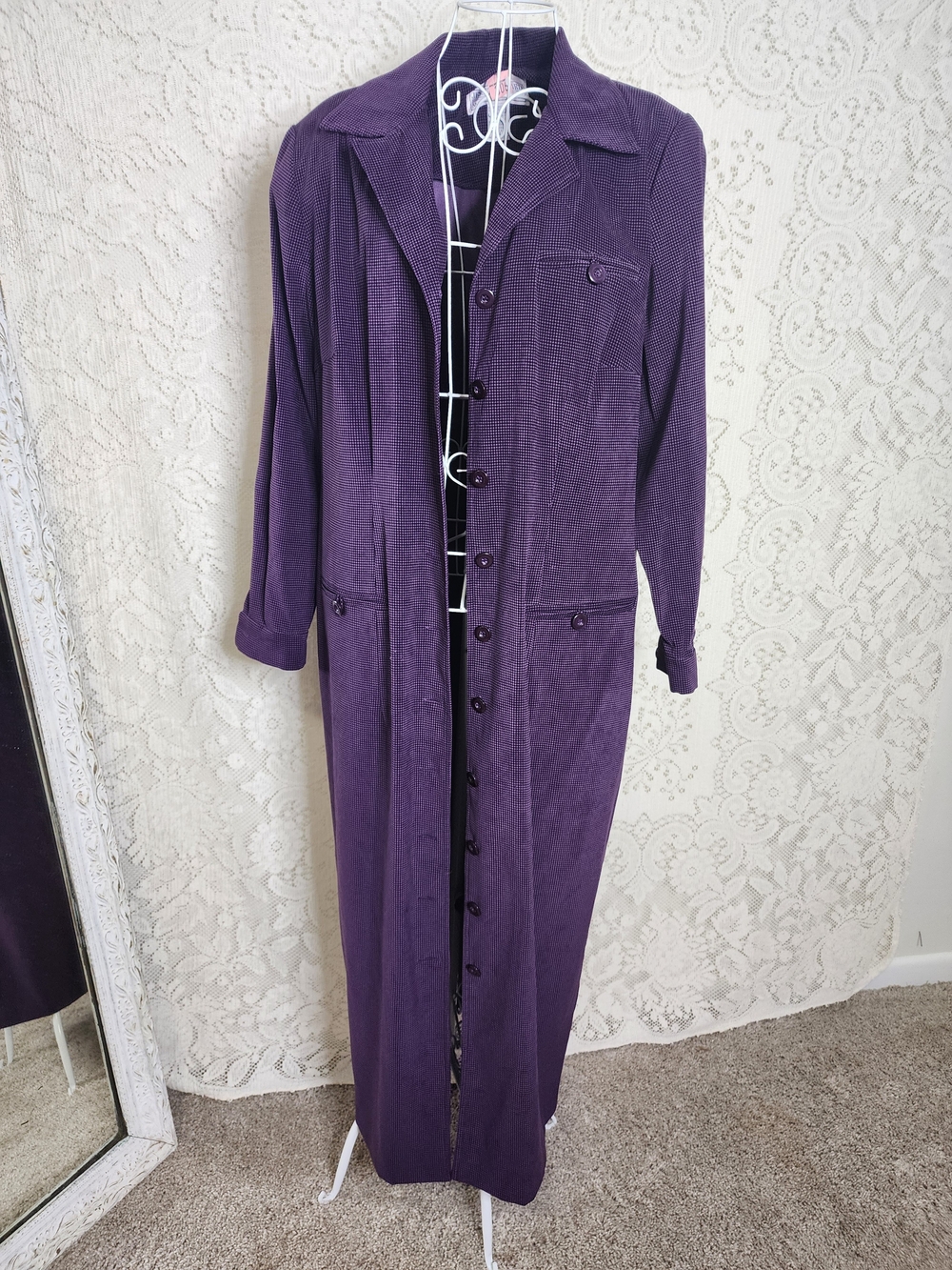 Vintage Jessica Howard Long Purple Trench Coat